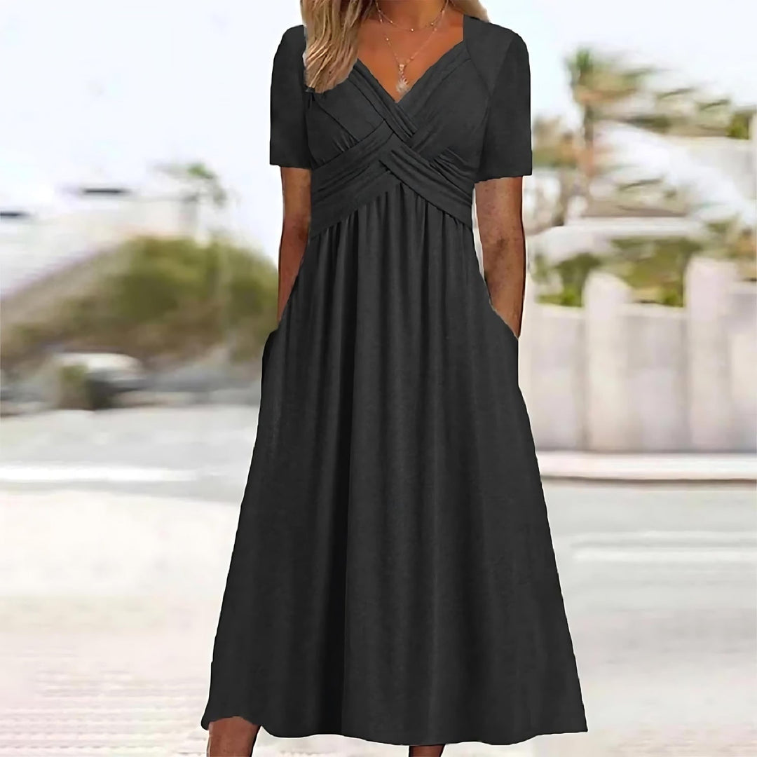 Lune London | Elegant Midi Dress with Belly Coverage