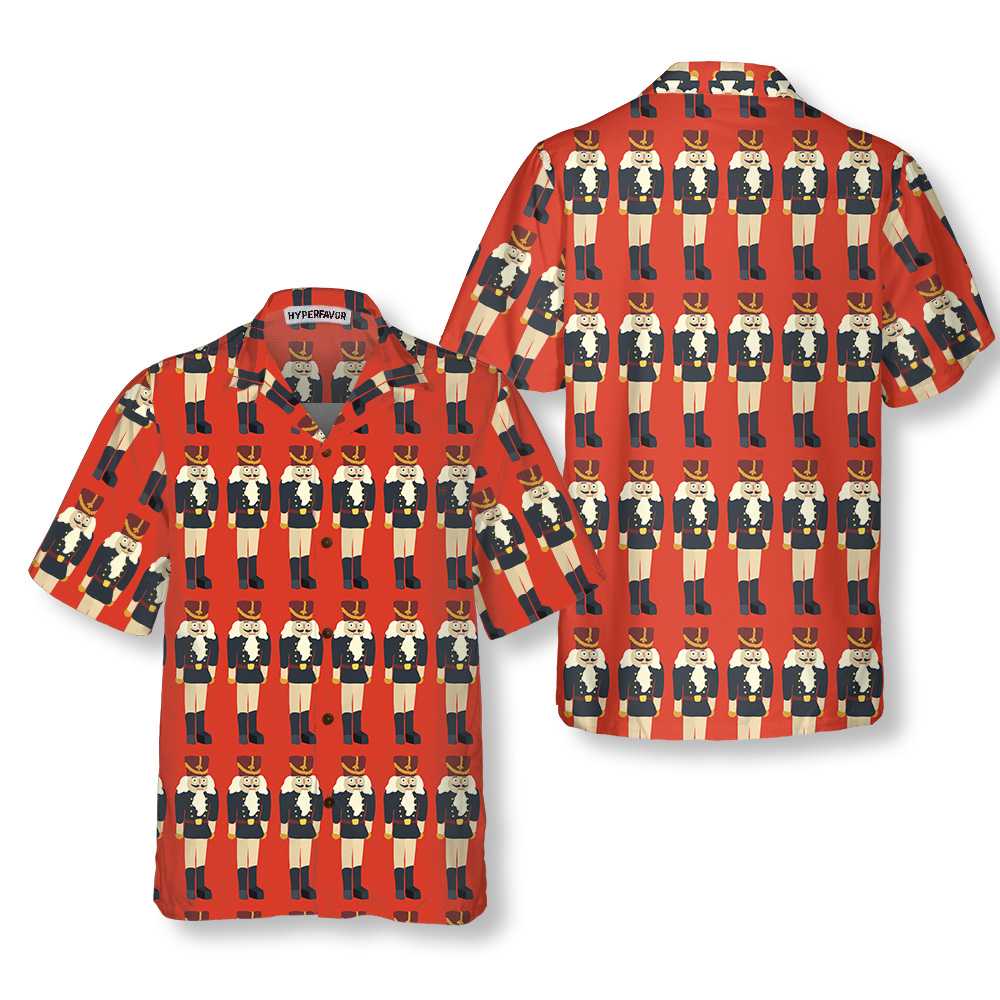Lune London | Seamless Christmas Nutcracker Print Hawaiian Shirt, fun Christmas shirt, Christmas gift