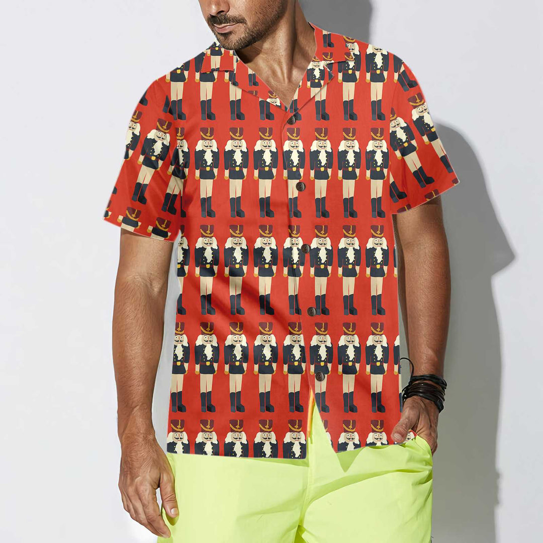 Lune London | Seamless Christmas Nutcracker Print Hawaiian Shirt, fun Christmas shirt, Christmas gift