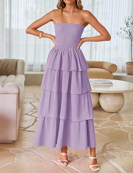 Maxi dress for women with a romantic ruffle design and a belt at the waist Lune London
