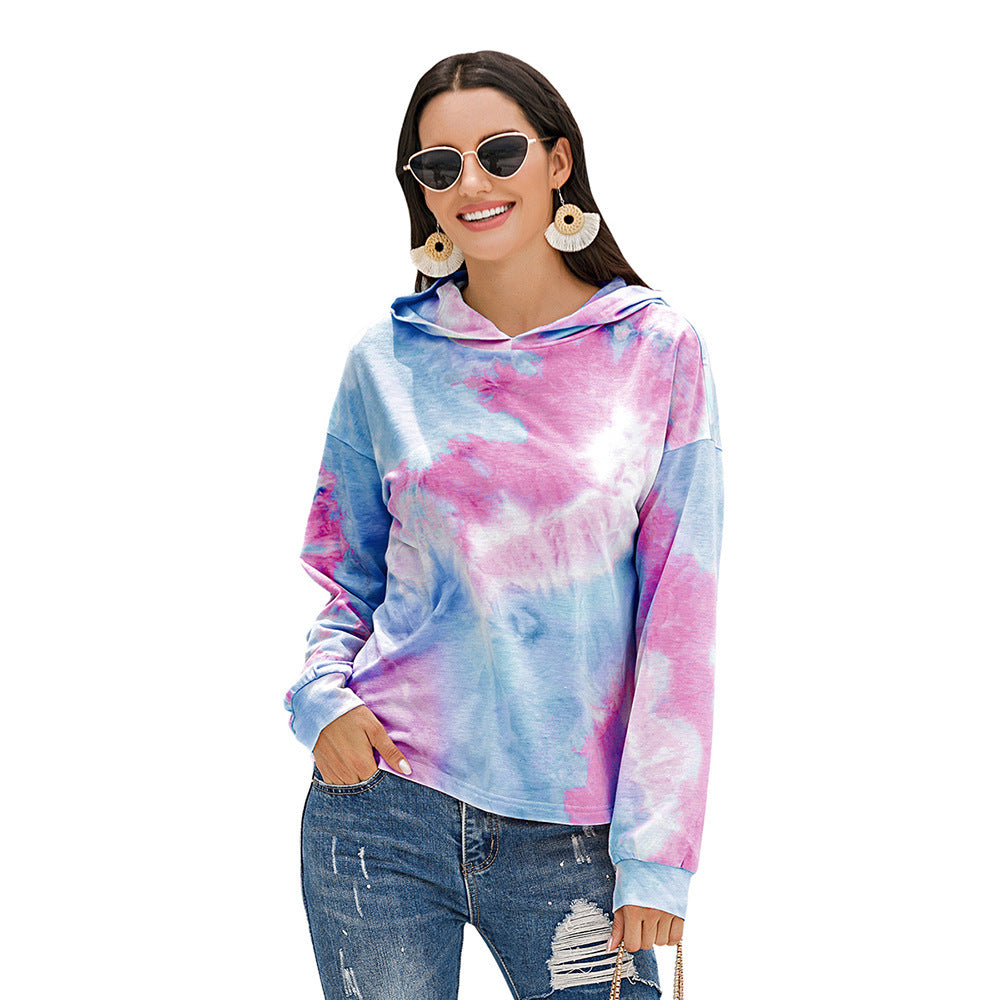 Casual hoodie for women with a modern Tie-Dye Chic design and style