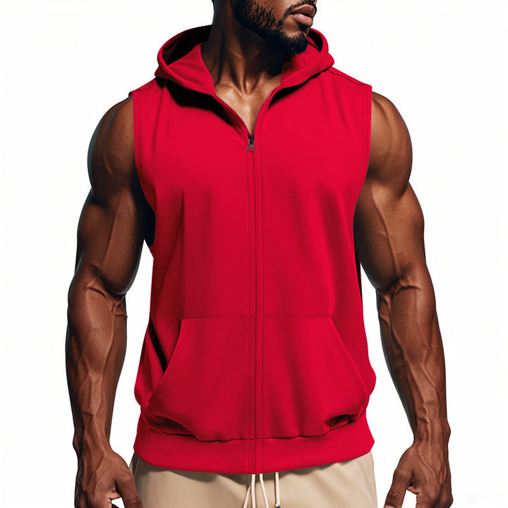 Hooded vest for men with practical pockets and full zip Lune London