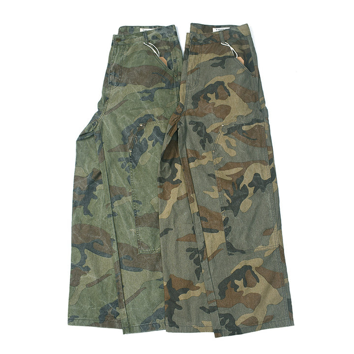 Cargo pants for women with multifunctional pockets and modern camouflage design Lune London
