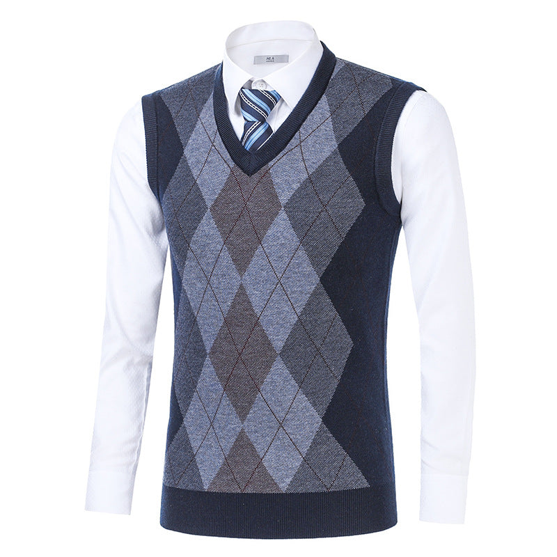 Elegant argyle knit vest for men Chic und Stil