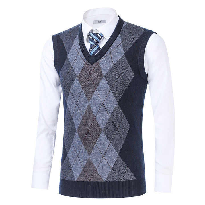 Elegant argyle knit vest for men Chic und Stil