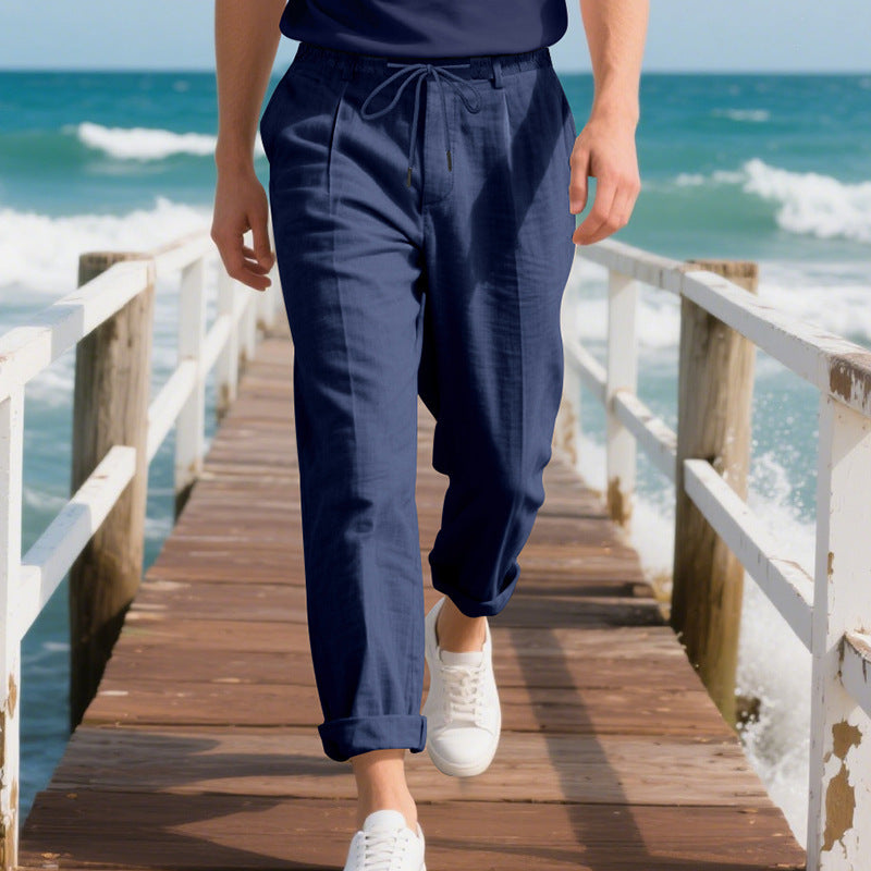 Casual beach pants for men with elastic waist and handy side pockets Lune London