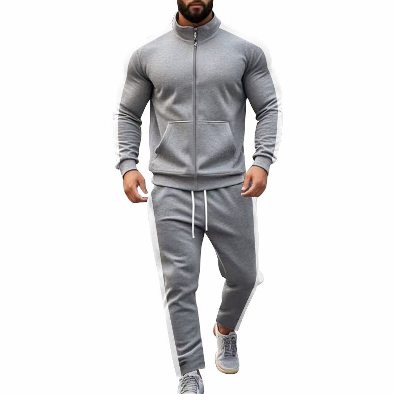 Sport leisure suit for men with high collar and practical zip pockets Lune London