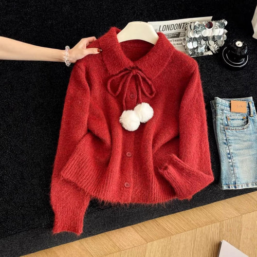 Cardigan féminin ludique avec grand col Chic & Stil
