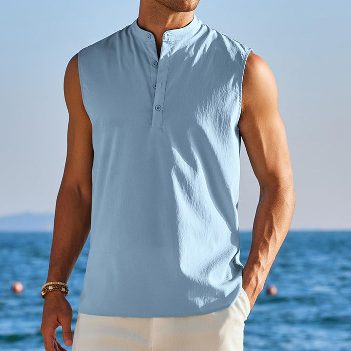 Men's Henley tank top in breathable and lightweight material Lune London