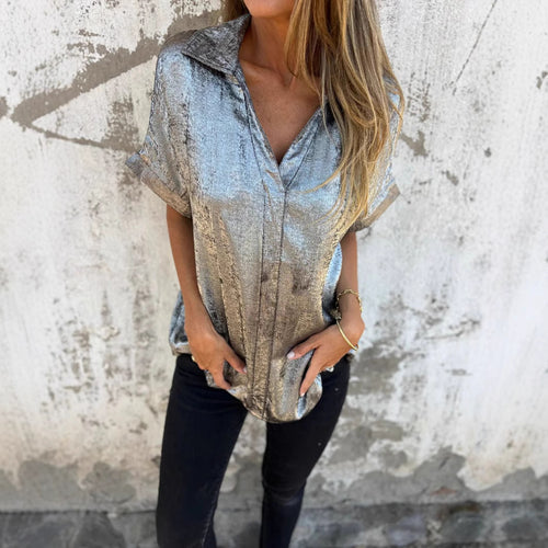 Satin blouse for women with fashionable collar and elegant cut Lune London
