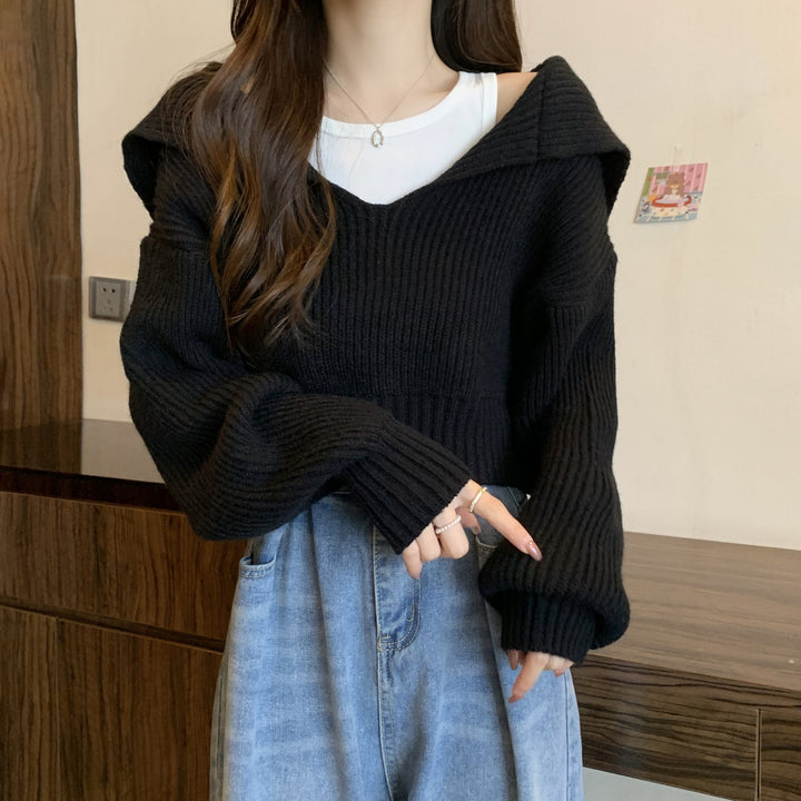 Ladies oversized V neck hoodie sweater Lune London