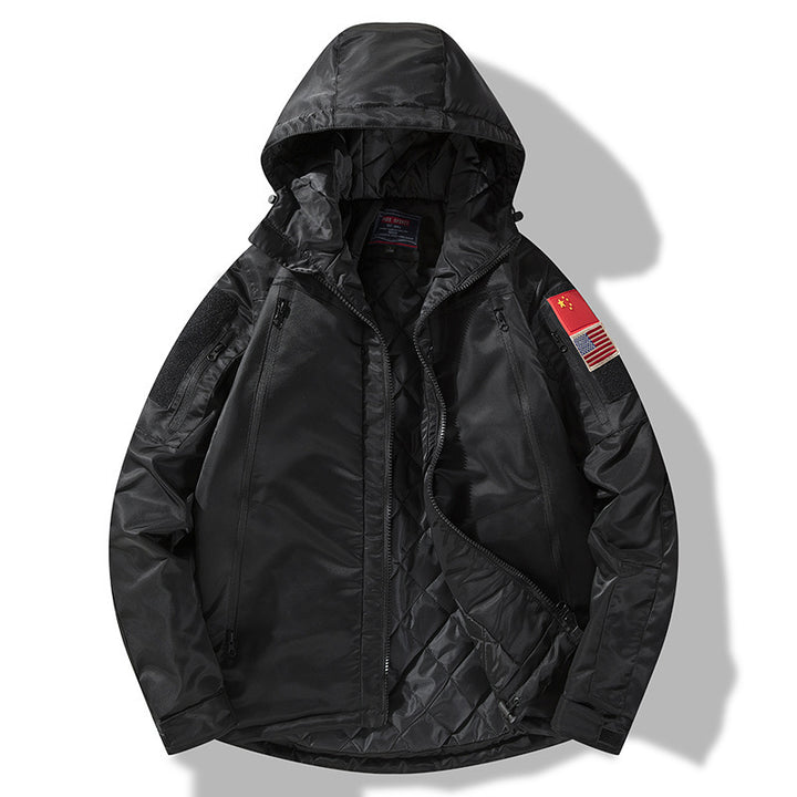 Insulated jacket for men with adjustable hood and functional pockets Lune London