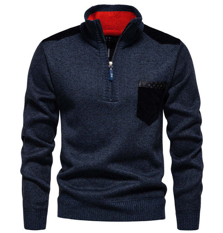 Men's Pullover with A Half-High Collar and Fashionable Accents Lune London