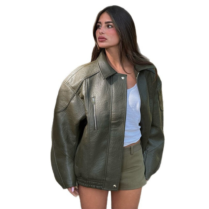 Lady leather jacket with oversized casual fit Lune London