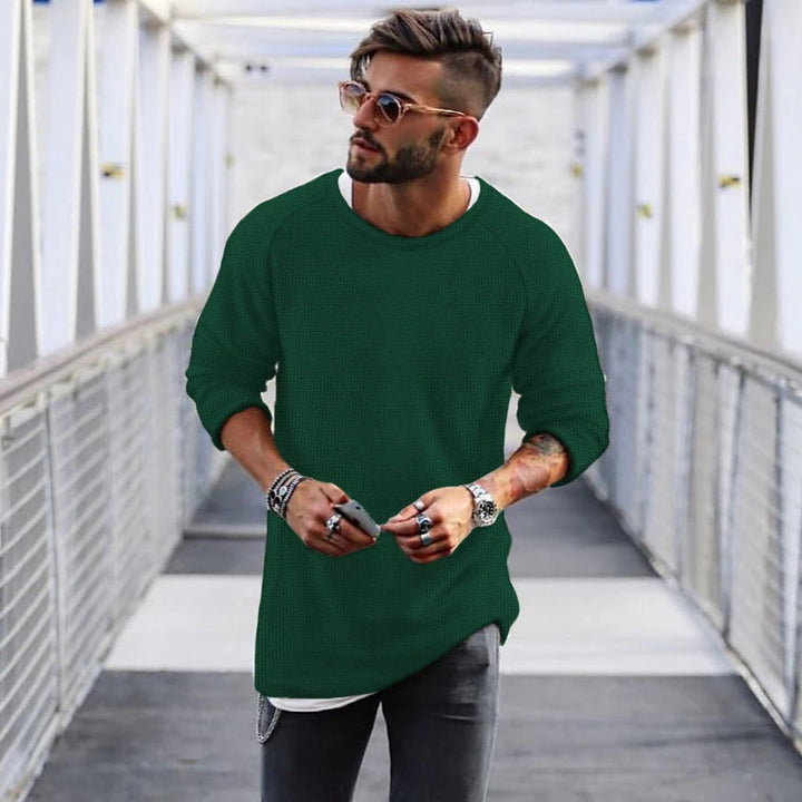 Casual men's sweater with an innovative knitted pattern Lune London