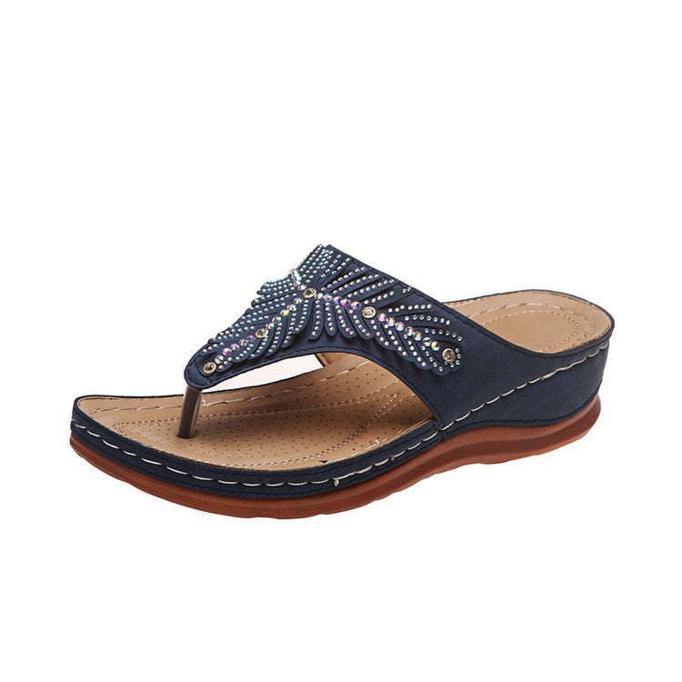 Ladies Elegant Chic Decorated Flip-Flop Sandals