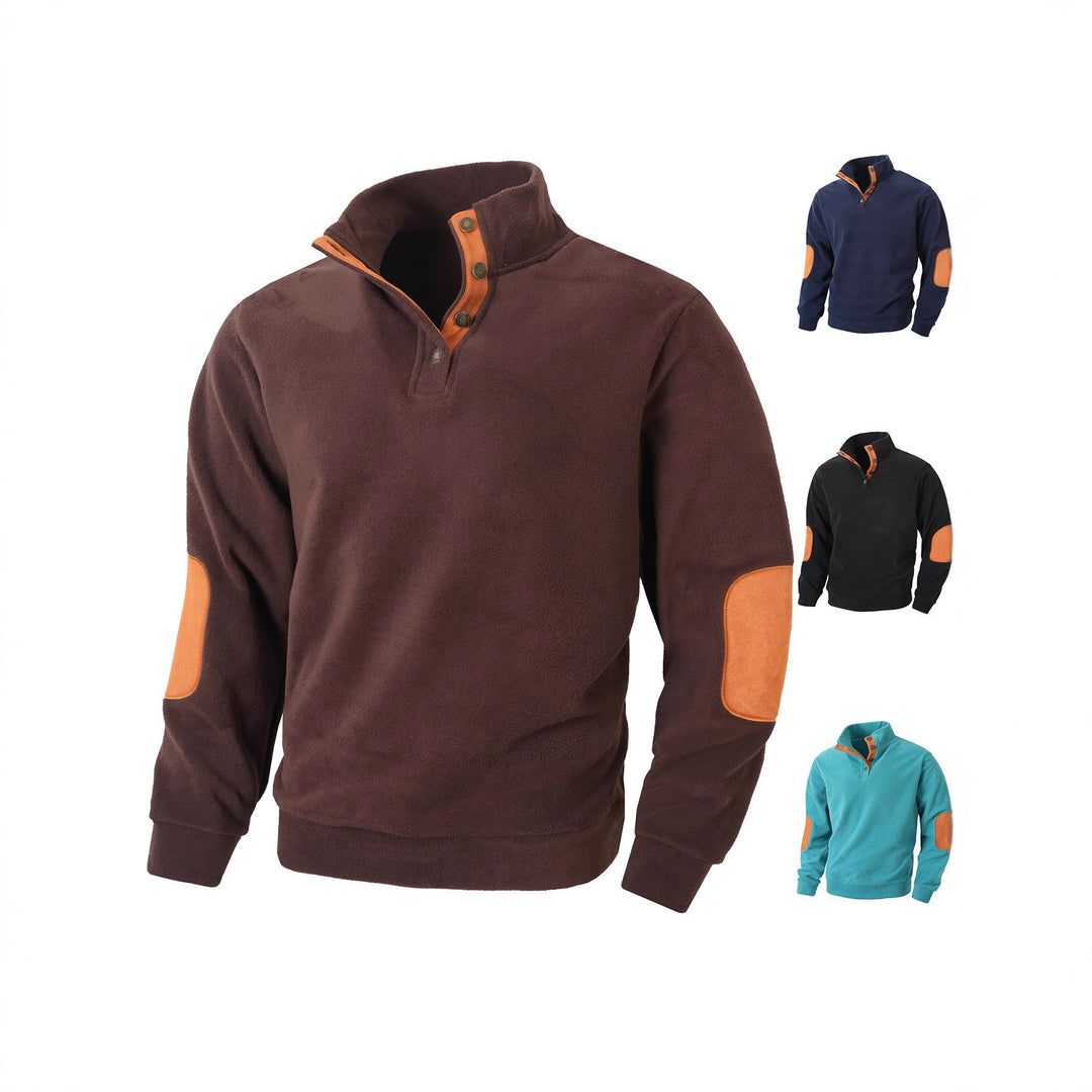 Comfortable fleece sweater for men with contrasting collar and finish Lune London