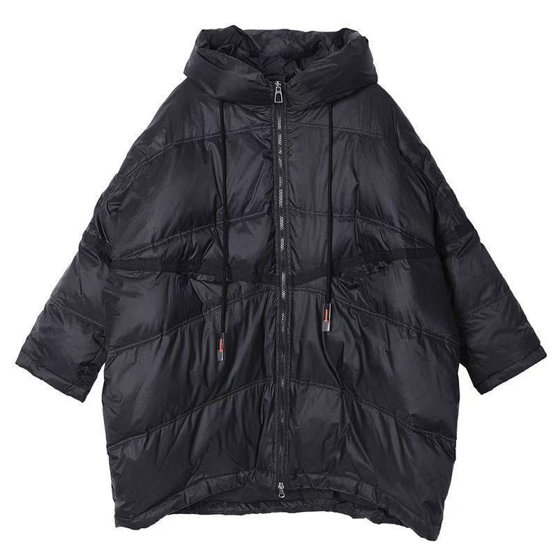 Women's Quilted Oversized Jacket with Hood and Functional Pockets Lune London
