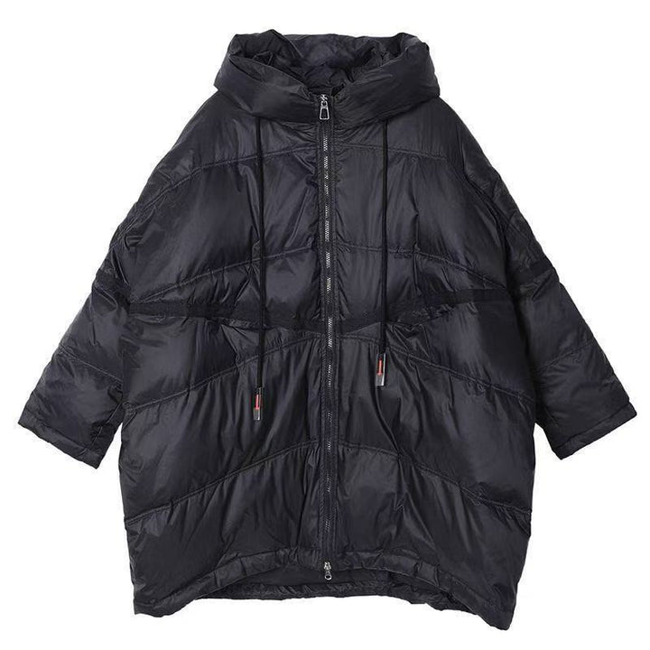 Women's Quilted Oversized Jacket with Hood and Functional Pockets Lune London