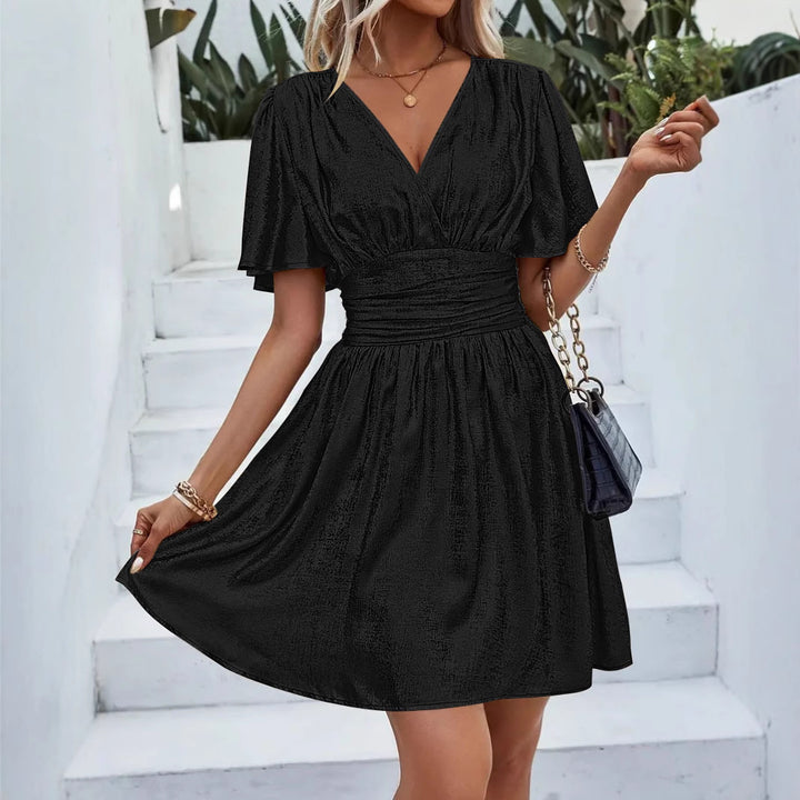 Ladies Elegant Flared Mini Dress Lune London
