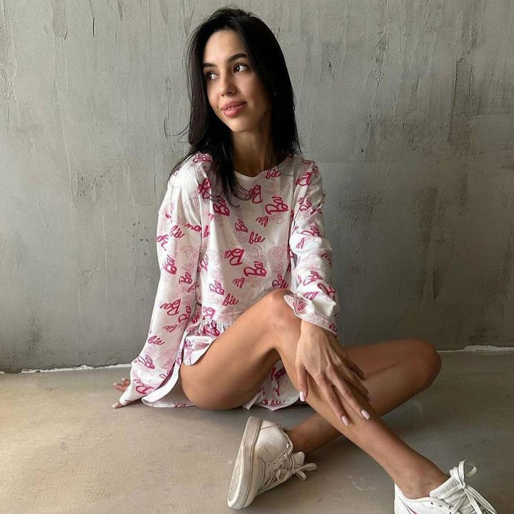 Women's leisure set with graphic print and relaxed fit Lune London