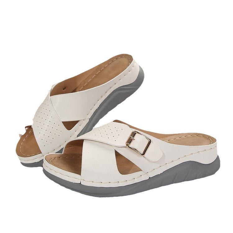 Lune London Crossed Slip-On Sandals for Women