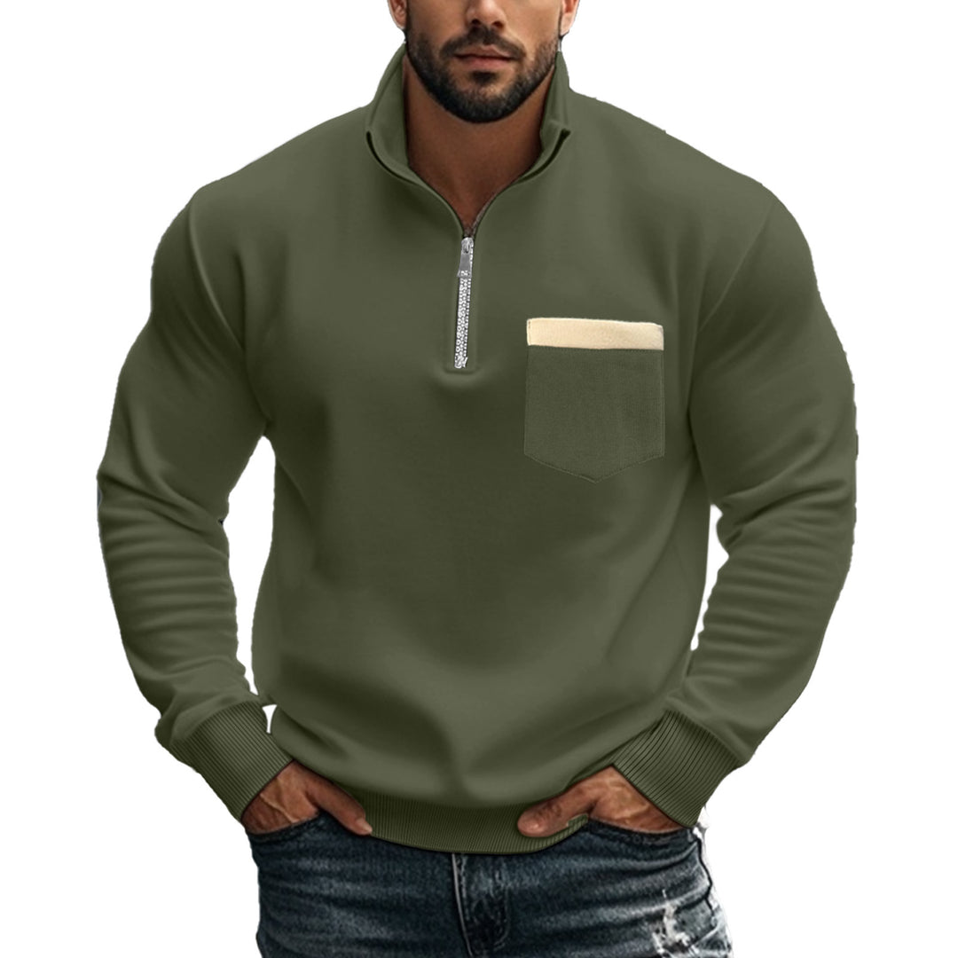Men's sweatshirt with high collar and contrasting chest pocket Lune London