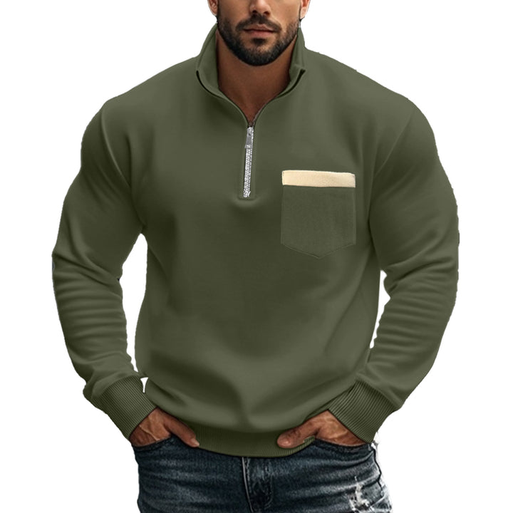 Men's sweatshirt with high collar and contrasting chest pocket Lune London