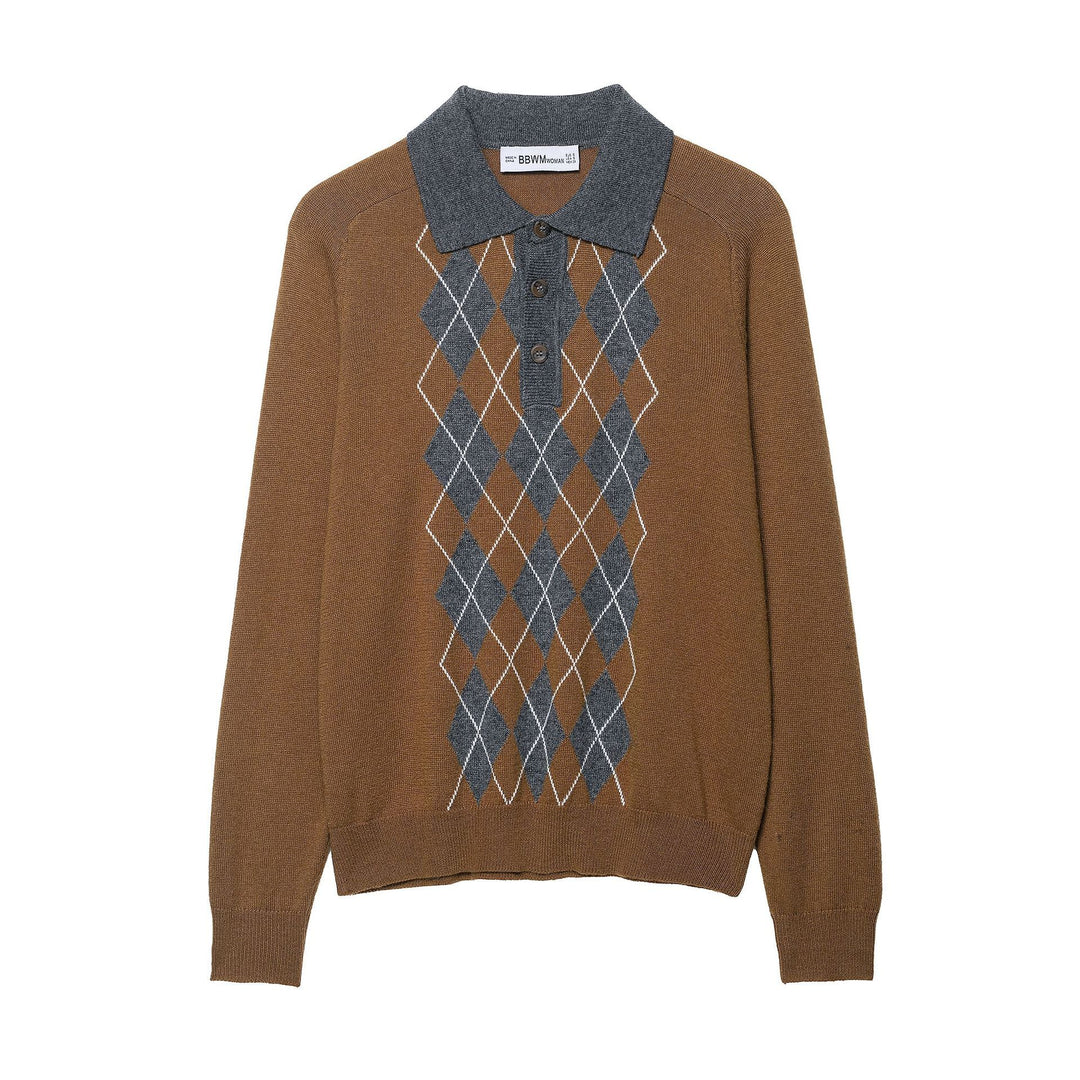 Blouse for women with a modern argyle pattern and a comfortable fit Lune London
