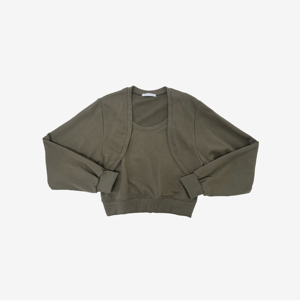 Veste sweat cropped pour femmes avec manches douces Chic & Stil