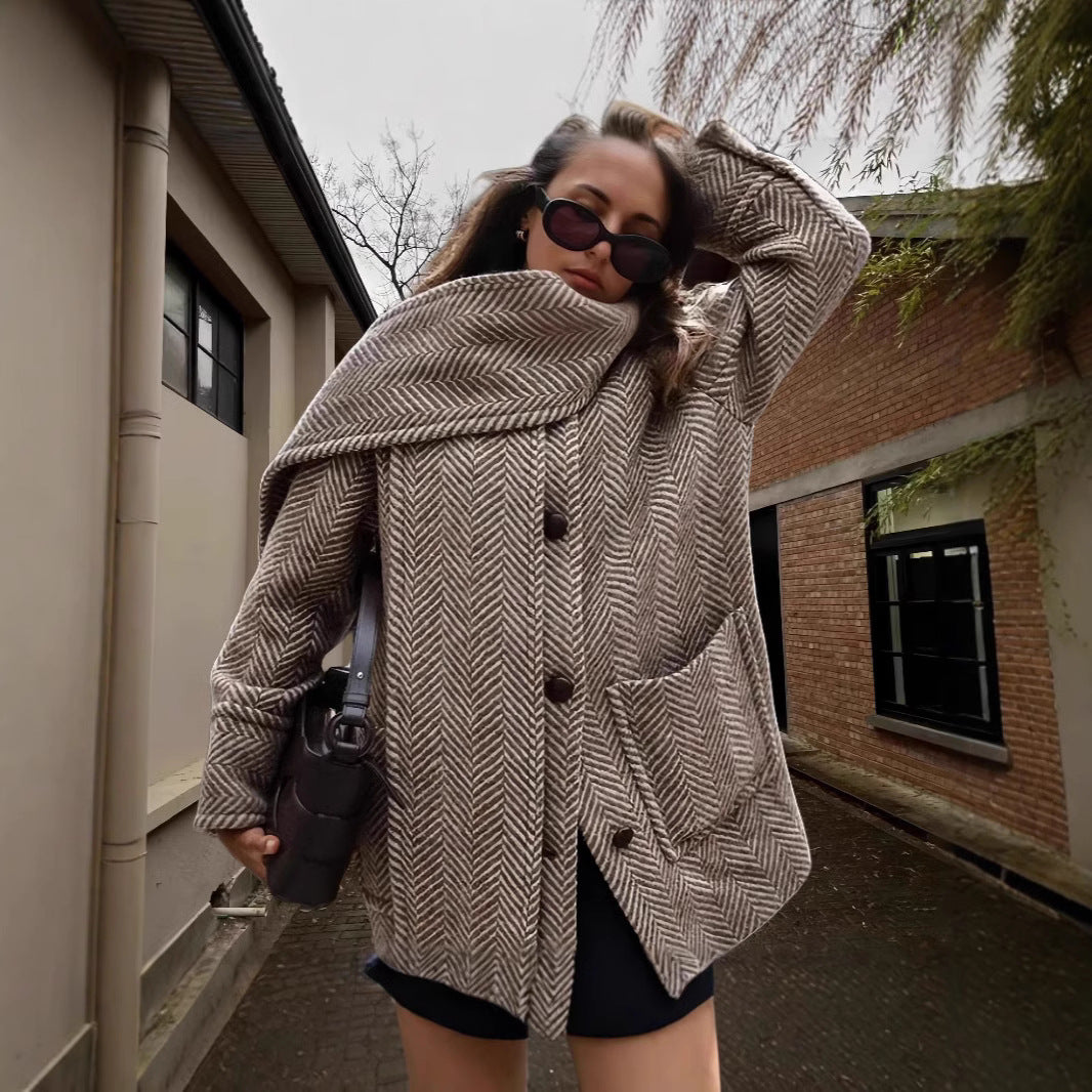 Ladies luxury oversized jacket with chic and stylish textured design