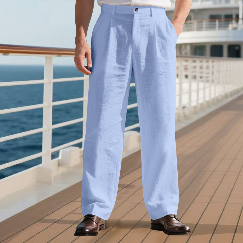 Elegant leisure pants for men with a high waist and practical pockets Lune London