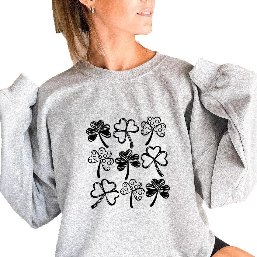 Sweat-shirt pour femmes avec motif de trèfle amusant Chic & Stil