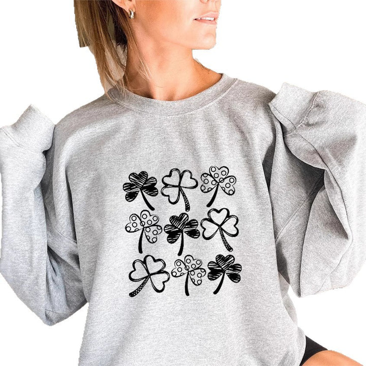 Sweat-shirt pour femmes avec motif de trèfle amusant Chic & Stil