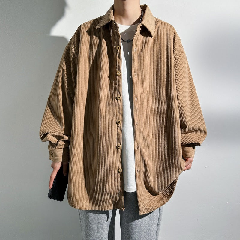 Ladies Oversized Shirt in Chic Cord and Style