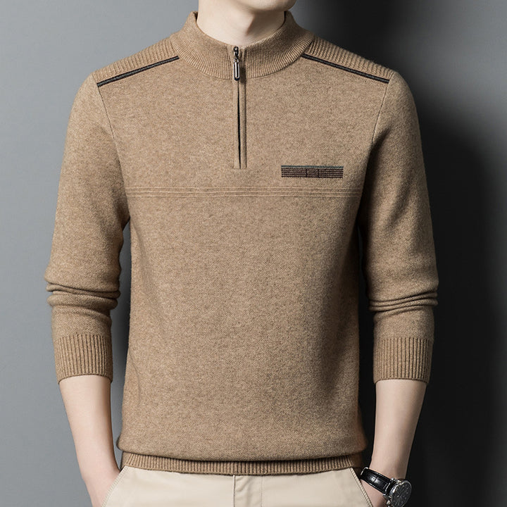Trendy high collar pullover for men with zipper Lune London