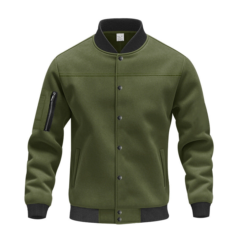 Trendy university jacket for men with practical zippered pockets and elastic cuffs Lune London
