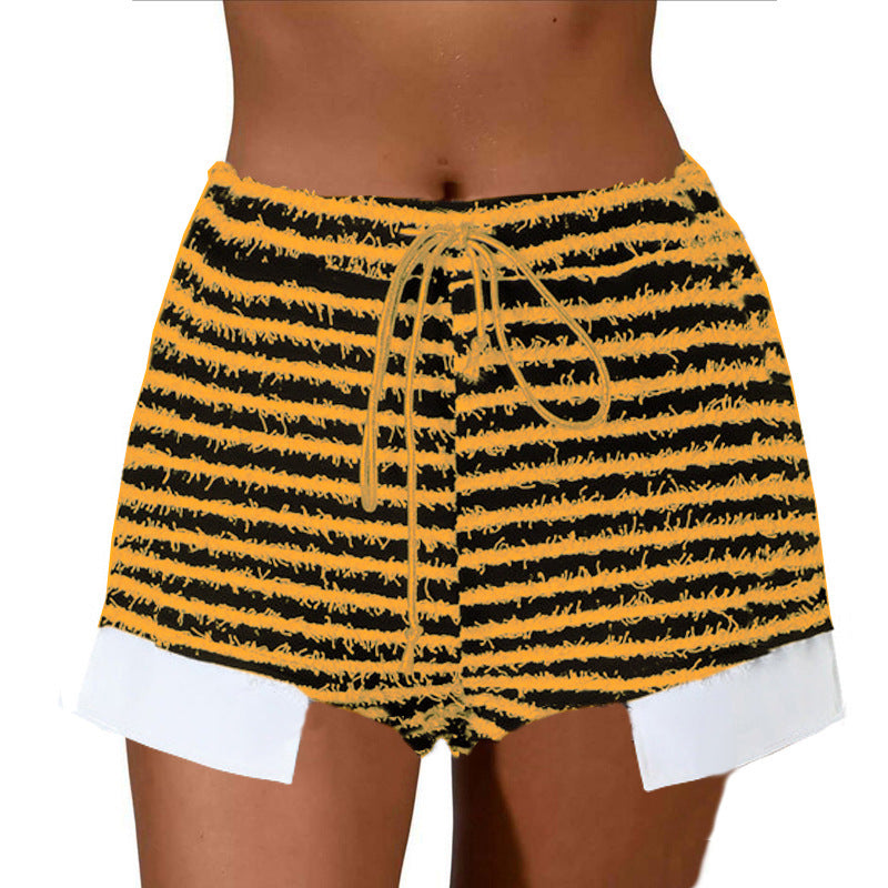 Shorts Lune London taille haute rayées de loisirs pour femmes