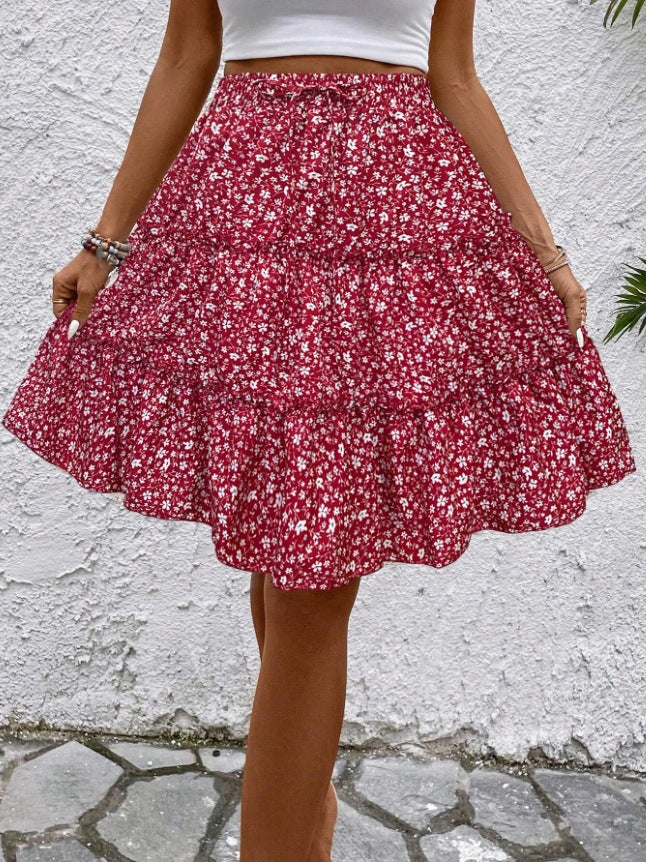 Aire wrap skirt for ladies with ruffle details Lune London