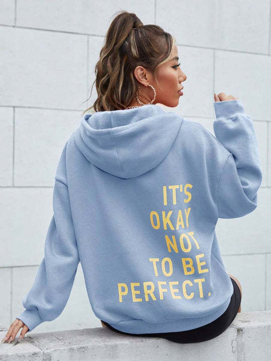 Women’s hoodie with motivational lettering and cozy lining Lune London