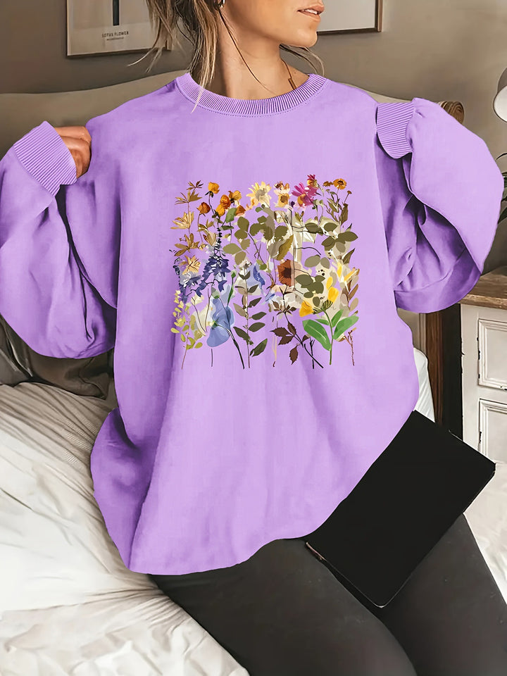 Sweat-shirt pour femmes avec motifs floraux et coupe confortable Chic & Stil