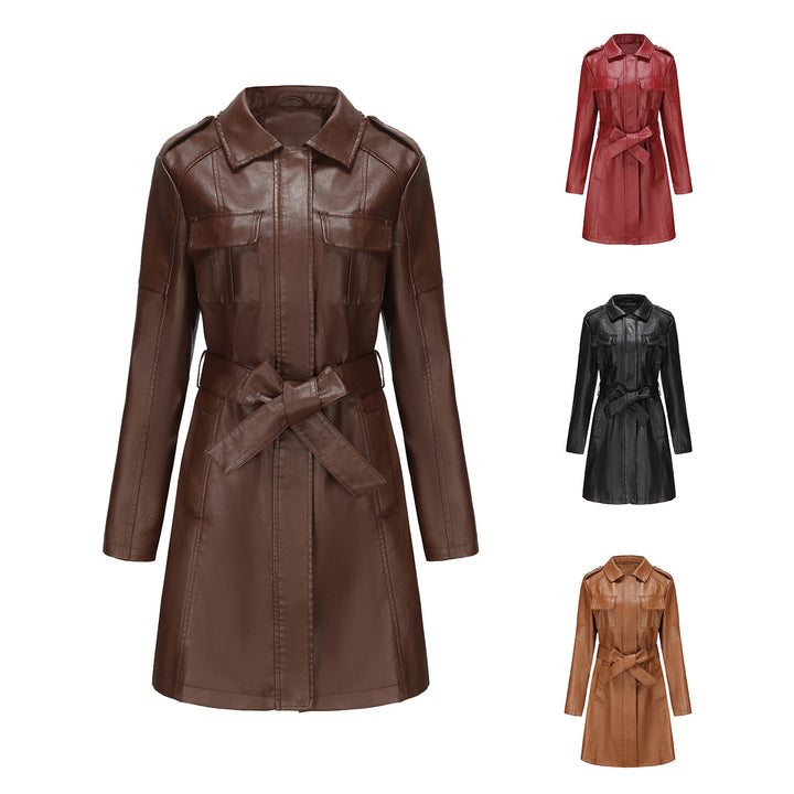 Fashion trench coat for women in high-quality faux leather Lune London