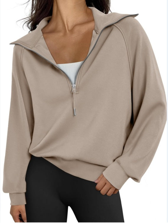 Casual pullover for women with high collar and zip Lune London