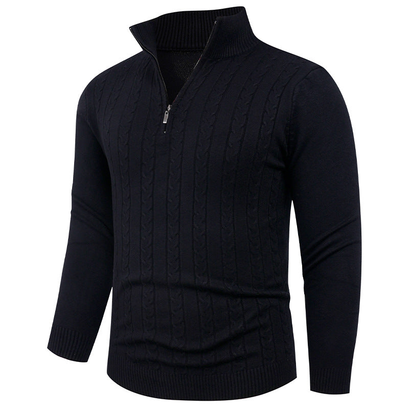 Men's Structured Sweater with ZIP Collar Lune London