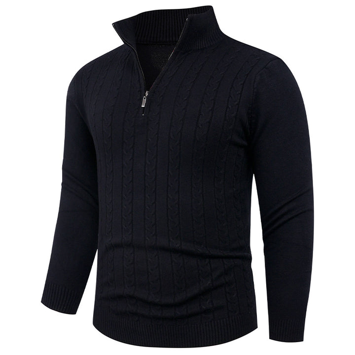 Men's Structured Sweater with ZIP Collar Lune London