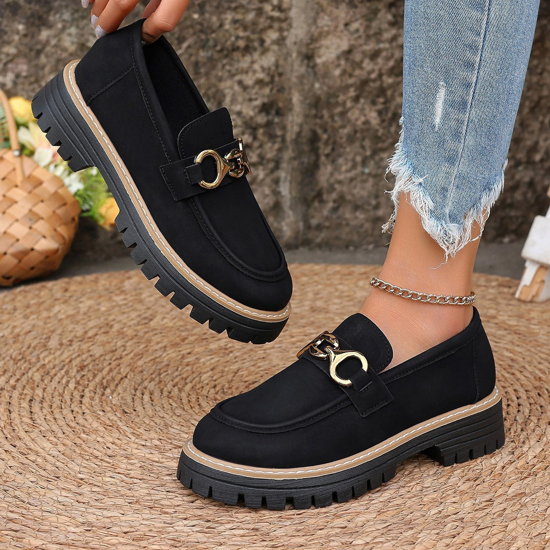 Women Stylish Loafers with trendy gold accent and comfortable profile sole Lune London