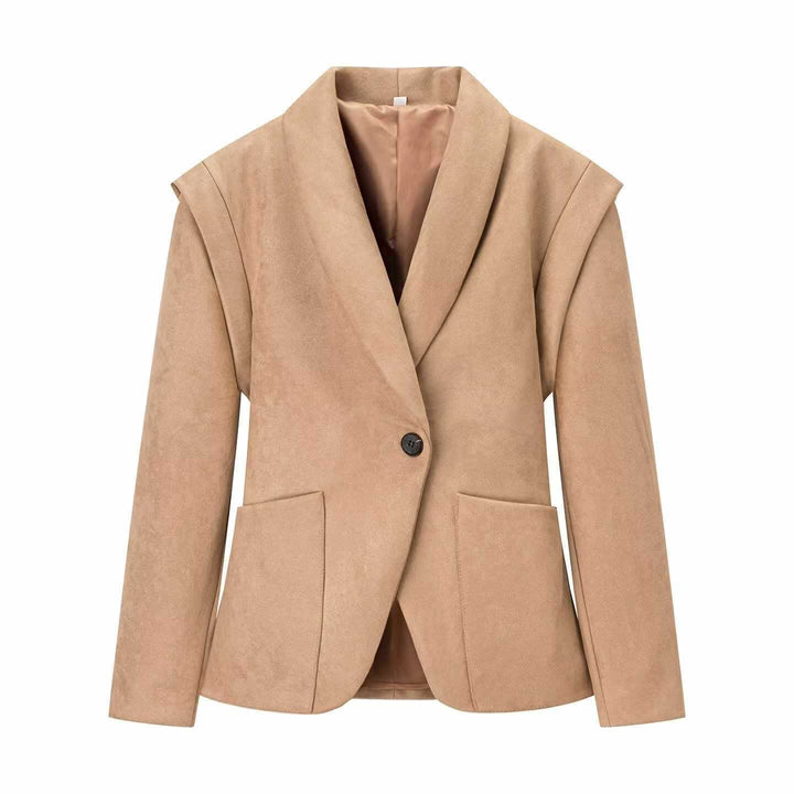 Elegant faux leather blazer for women Lune London