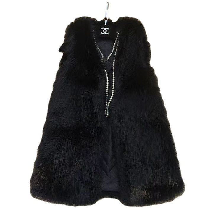 Women Elegant Faux Fur Vest with Trendy Chic Cut and Style