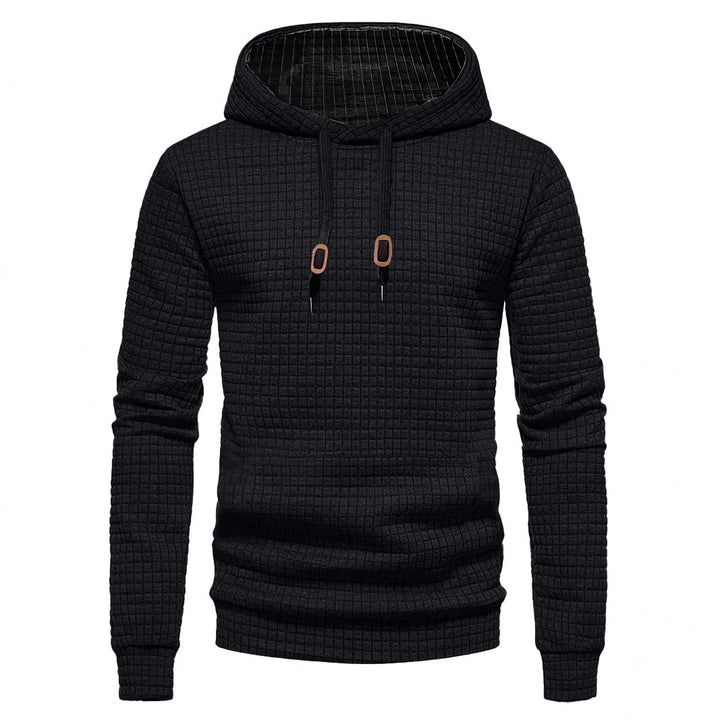Men's Design Hoodie with high collar and textured fabric Lune London