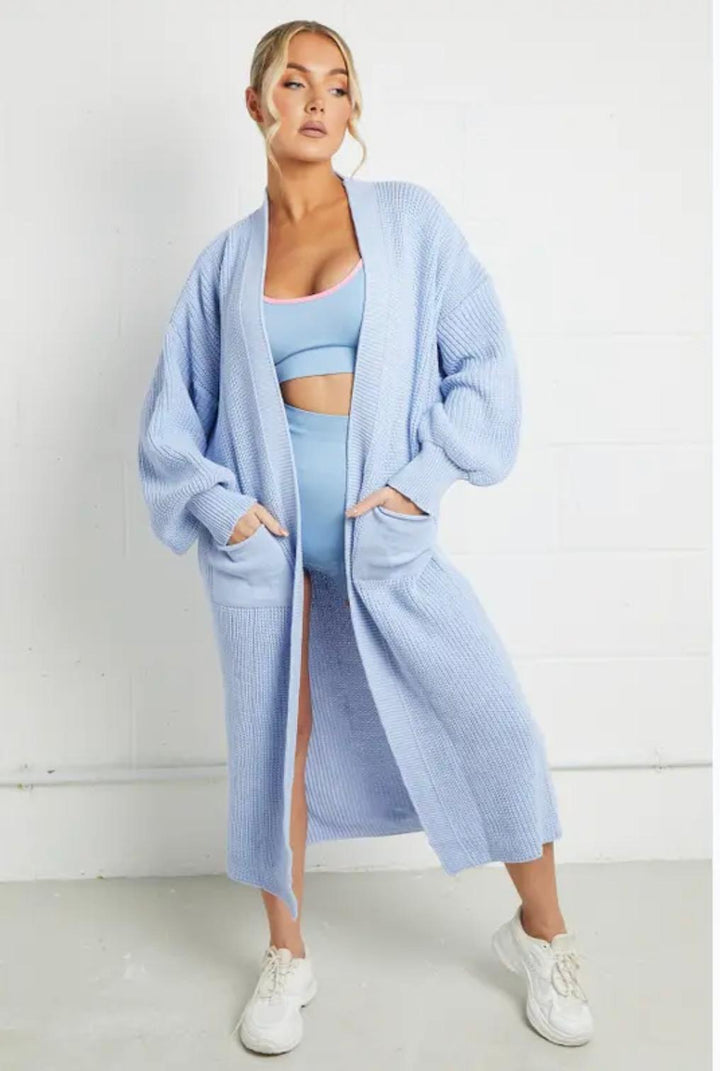Ladies Long Sweater Coat with Large Pockets Lune London